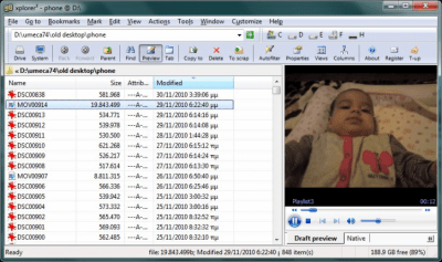 Screenshot of the application Xplorer2 - #2