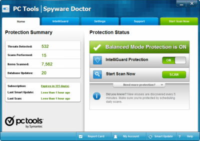Screenshot of the application Spyware Doctor - #1