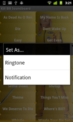 Screenshot of the application Kill Bill Soundboard - #2