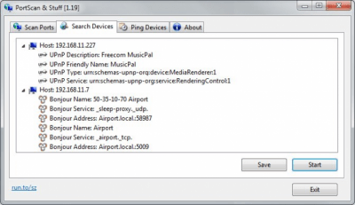 Screenshot of the application PortScan - #2