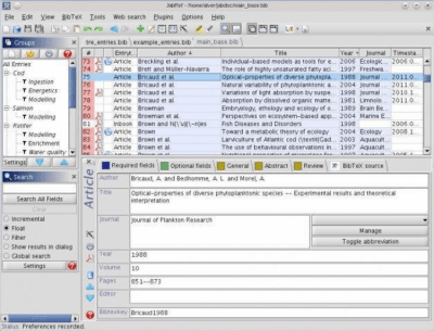 Screenshot of the application JabRef - #2