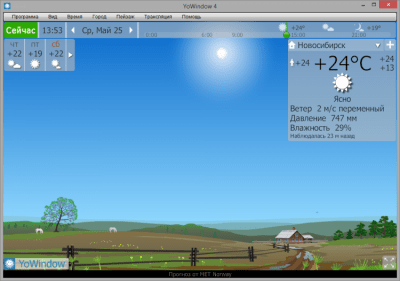 Screenshot of the application YoWindow - #3