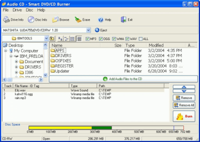 Screenshot of the application Smart DVD/CD Burner - #1