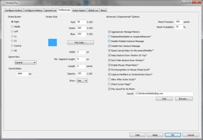 Screenshot of the application StrokesPlus - #2