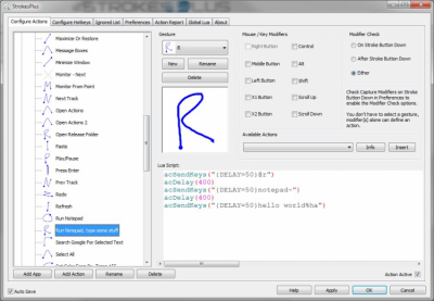 Screenshot of the application StrokesPlus - #3