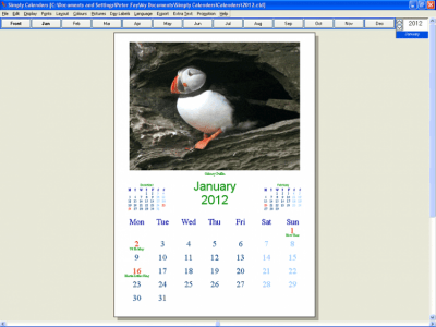 Screenshot of the application Simply Calenders - #1