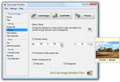 Screenshot of the application Easy Image Modifier - #1