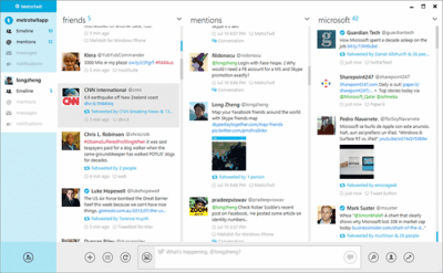 Screenshot of the application Metrotwit - #2