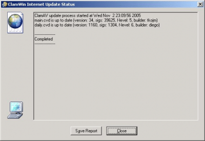 Screenshot of the application ClamWin - #3
