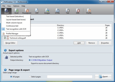 Screenshot of the application PdfGrabber - #2