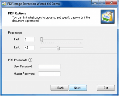 Screenshot of the application PDF Image Extraction Wizard - #3