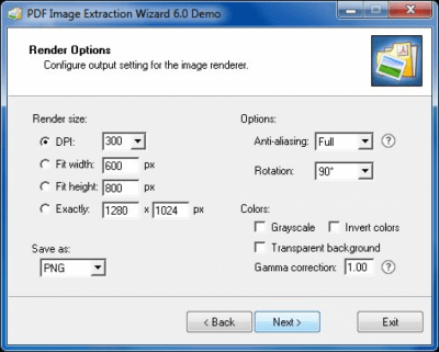 Screenshot of the application PDF Image Extraction Wizard - #5