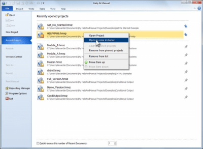Screenshot of the application Help+Manual - #3