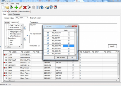 Screenshot of the application DBFtomorrow - #2