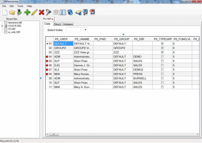 Screenshot of the application DBFtomorrow - #3