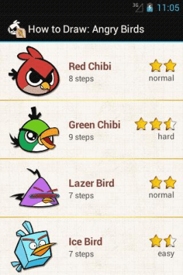 Screenshot of the application How to draw: Angry Birds - #4
