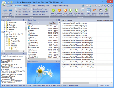 Screenshot of the application BatchRename Free - #3