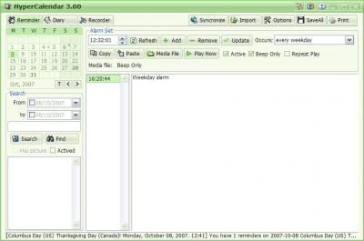 Screenshot of the application HyperCalendar Free - #2