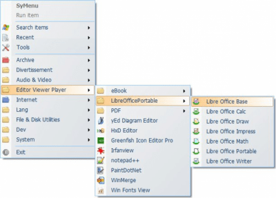 Screenshot of the application SyMenu - #2