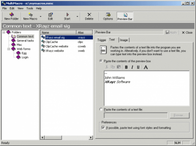 Screenshot of the application MultiMacro - #2